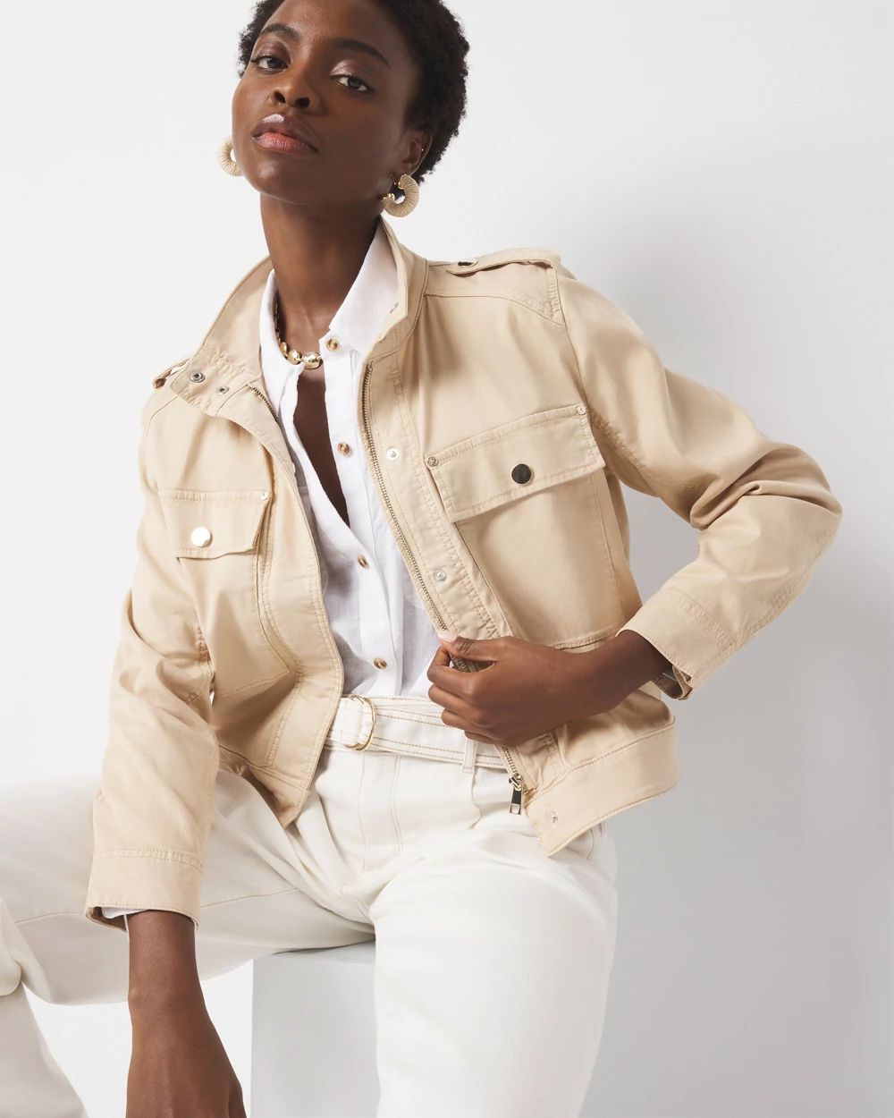 【YOURNUS】Mojave Pocket Crop Jacket Cropped jacket with pockets - Women | MANGO OUTLET USA